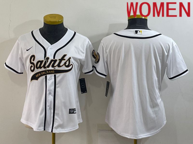 Women New Orleans Saints Blank White 2022 Nike Co branded NFL Jerseys->new orleans saints->NFL Jersey